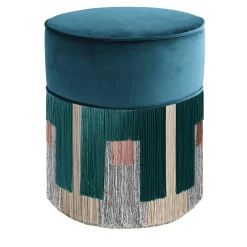 Pouf in velluto blu zaffiro Treasure di Lorenza Bozzoli*Lorenza Bozzoli Couture Clearance