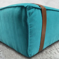 Pouf in velluto turchese Maxi Docker*DLA Design Lab Outlet