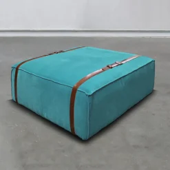 Pouf in velluto turchese Maxi Docker*DLA Design Lab Outlet