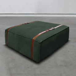 Pouf in velluto verde inglese Maxi Docker*DLA Design Lab Clearance