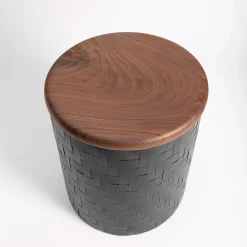 Pouf Mastio in legno nero*Splot Design Outlet