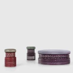 Pouf ovale Trame Purple*Da A Sale