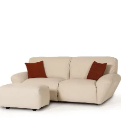 Pouf rettangolare Beluga bianco panna*Mantellassi 1926