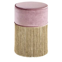 Pouf rosa scintillante con frange dorate*Lorenza Bozzoli Couture Sale