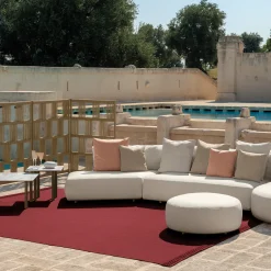 Pouf rotondo bianco Scacco di Ludovica & Roberto Palomba*Talenti Best