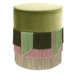 Pouf rotondo Flo geometrico Green Couture*Lorenza Bozzoli Couture New