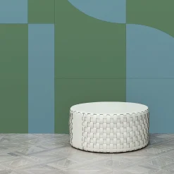 Pouf rotondo in pelle bianca Bottega*ADJ Style Online