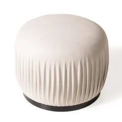 Pouf rotondo Margot bianco panna*Mantellassi 1926 New