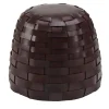 Pouf Rotondo Medio in pelle color cioccolato Trama*Tonucci Collection