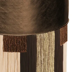 Pouf Treasure in pelle marrone metallizzata di Lorenza Bozzoli*Lorenza Bozzoli Couture Outlet