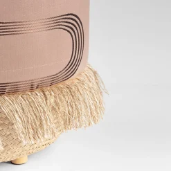 Pouf Vague Rosa con tessuto d'archivio Rubelli e base in cesta*Grand Tour by Vito Nesta New