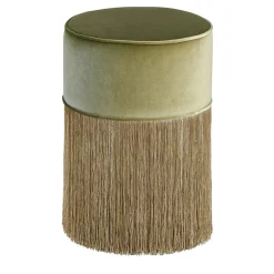 Pouf verde scintillante con frange dorate*Lorenza Bozzoli Couture Best