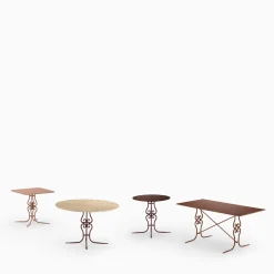 Ramorama Tavolo quadrato in ferro battuto marrone chiaro*Dante Negro Online