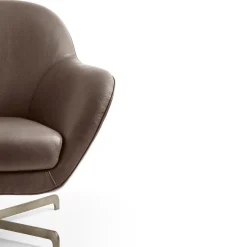 Report Poltrona girevole in pelle marrone di Dainellistudio*Daytona Best