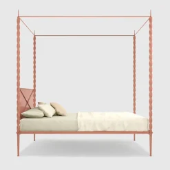 Rito Letto Matrimoniale con Baldacchino in Ferro Rosa*Lispi Discount