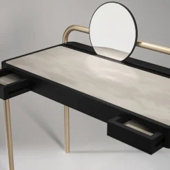 Roll Carrara marble and walnut wood desk*Secolo New