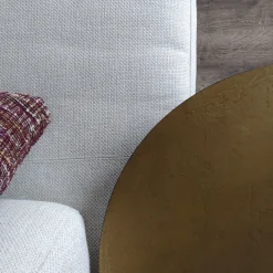 Roma Tavolino Tondo Medio Con Top In Resina Spatolata Color Bronzo*Disain 1971 Hot