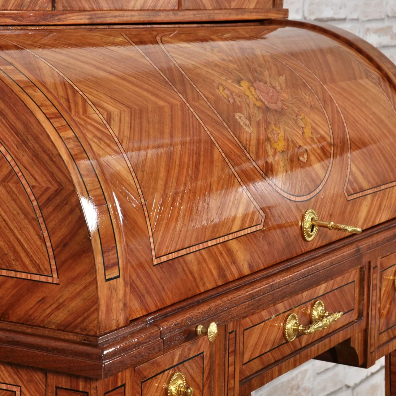 Scrittoio Cilindrico a Rullo in Legno*Vangelista 1960 New