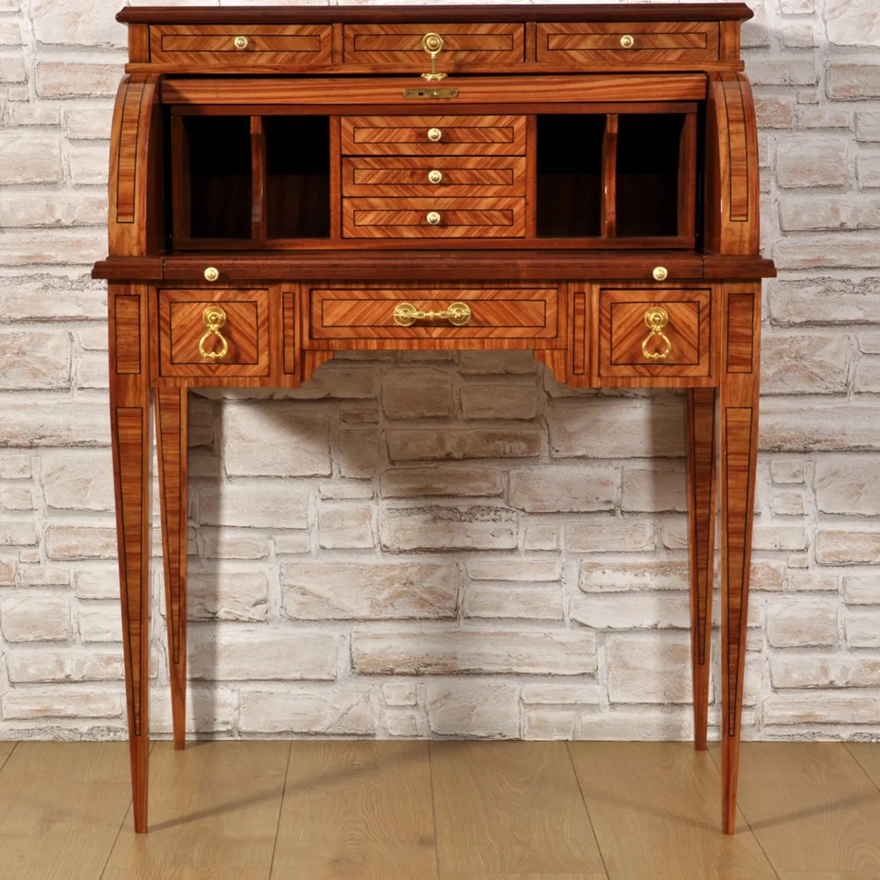 Scrittoio Cilindrico a Rullo in Legno*Vangelista 1960 New