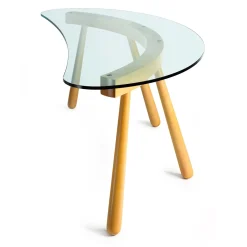 Scrivania Curva in Vetro Trasparente Boomerang di Enzo Mari*Gebrüder Thonet Vienna GmbH (GTV) – Wiener GTV Design Best