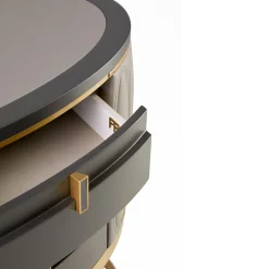 Scrivania Diamond con pelle trapuntata e base in metallo bronzato*Franco Bianchini Online