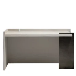 Scrivania geometrica in grigio chiaro e bronzo*Giobagnara New