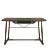 Scrivania Golia in legno marrone con inserti in pelle*Borzalino Hot