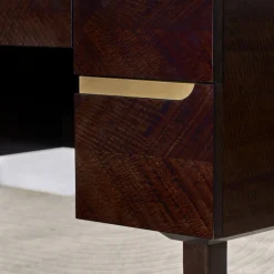 Scrivania in Eucalipto Scuro con Maniglie in Ottone*Guerra Vanni Discount