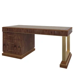 Scrivania in legno di palissandro con piano in pelle della Collezione Studio Privè*Guerra Vanni Hot