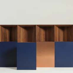 Scrivania Intarsio in noce con sgabelli triangolari*Studio Cale New