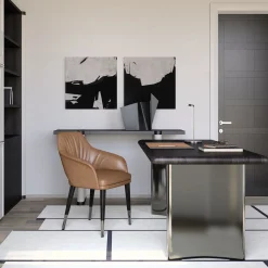 Scrivania Jean in rovere nero con base in acciaio*Ultramobili Sale