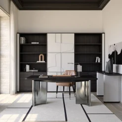 Scrivania Jean in rovere nero con base in acciaio*Ultramobili Sale