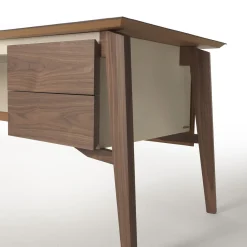 Scrivania Naviglio in legno rivestita in pelle*Casa Covre Sale