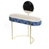 Scrivania Nora Curved Blue & Golden Vanity Desk*Cafedesart Hot