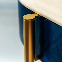 Scrivania Nora Curved Blue & Golden Vanity Desk*Cafedesart Hot