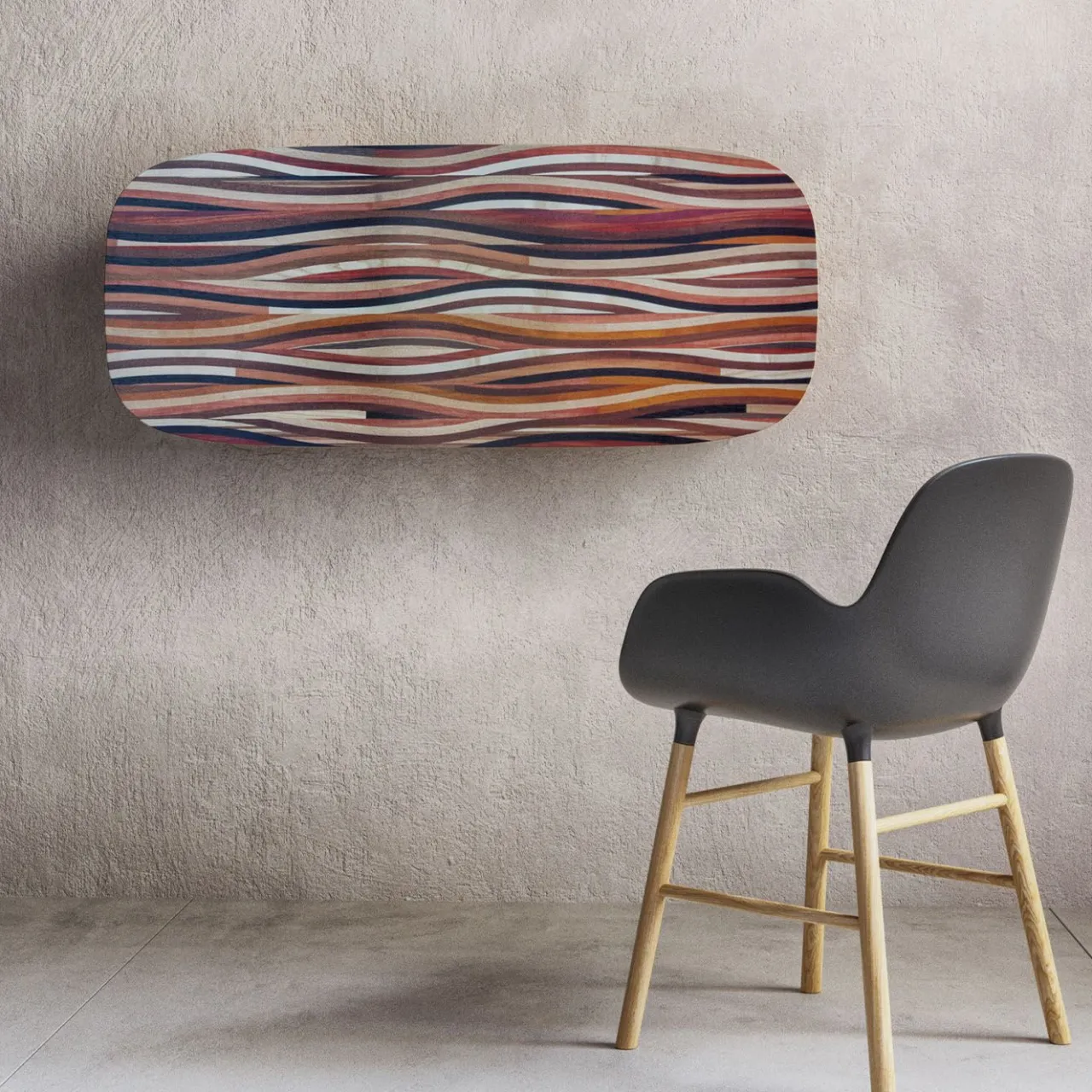 Scrivania sospesa a parete Multiessenza di Gabriele E. M. D'Angelo*Ferrantelli Falegnameria New