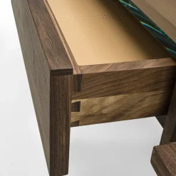 Scrivania Writing in noce massello con piano in vetro*Riva 1920