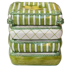 Scultura di seduta verde a 4 cuscini*Ceramiche Ceccarelli Discount