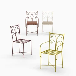 Sedia Acanta in ferro battuto marrone*Dante Negro Outlet