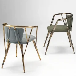 Sedia Atlantis in Metallo Lucidato Oro Antico*IDL Clearance