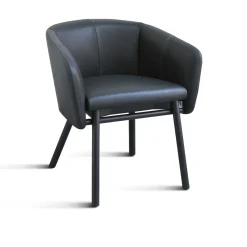 Sedia Balù in pelle nera di Emilio Nanni*TrabA' Online