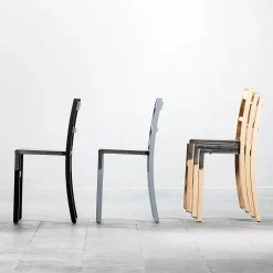 Sedia Cinema in legno di frassino e acciaio inox*Paolo Pallucco Best