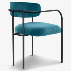 Sedia da pranzo Rebecca Bio in velluto verde bluastro*Biosofa Discount