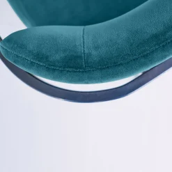 Sedia da pranzo Rebecca Bio in velluto verde bluastro*Biosofa Discount