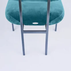 Sedia da pranzo Rebecca Bio in velluto verde bluastro*Biosofa Discount