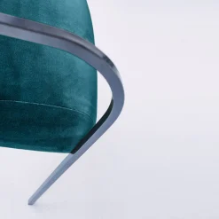 Sedia da pranzo Rebecca Bio in velluto verde bluastro*Biosofa Discount