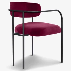 Sedia Da Pranzo Rebecca Bio In Velluto Rosso Couture*Biosofa Hot