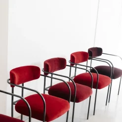 Sedia Da Pranzo Rebecca Bio In Velluto Rosso Couture*Biosofa Hot