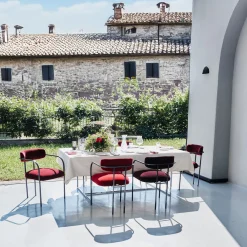 Sedia Da Pranzo Rebecca Bio In Velluto Rosso Couture*Biosofa Hot