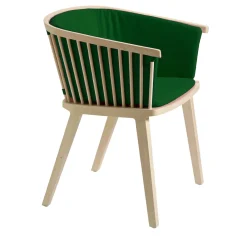 Sedia da pranzo Secreto in legno di faggio naturale verde*Colé Outlet